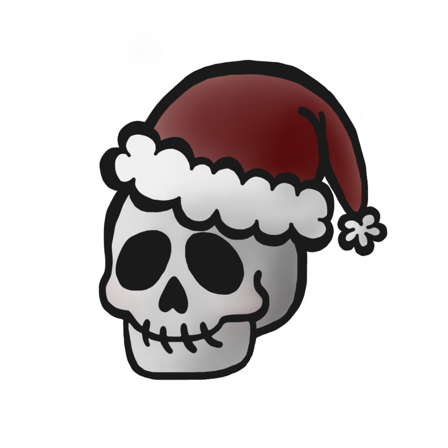 Goth Santa Games text icon and mascot - Skarl